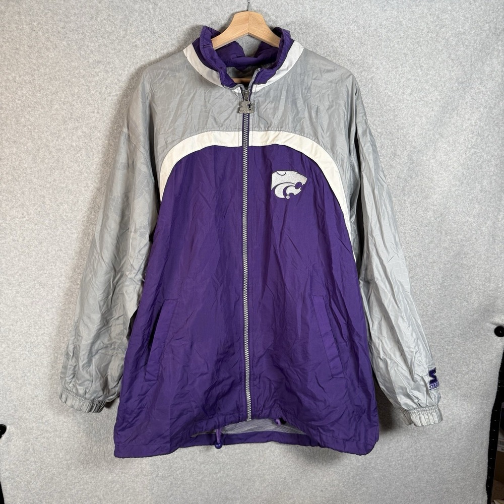 Starter Vintage Kansas State Wildcats Jacket Size L XL full zip
